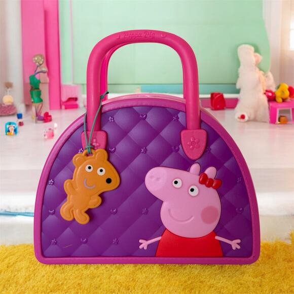 Peppa Pig’s Hand Bag Purse Teddy Charm Dress up Pretend Play Kids Toy Years 3+ - Picture 1 of 6